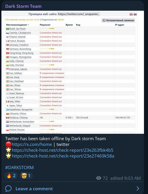 takian.ir elon musk x ddos attack dark dark storm team 2