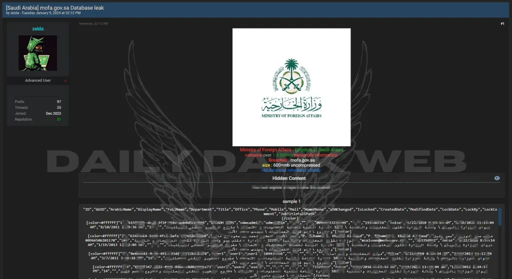 takian.ir saudi foreign affairs data breach 2